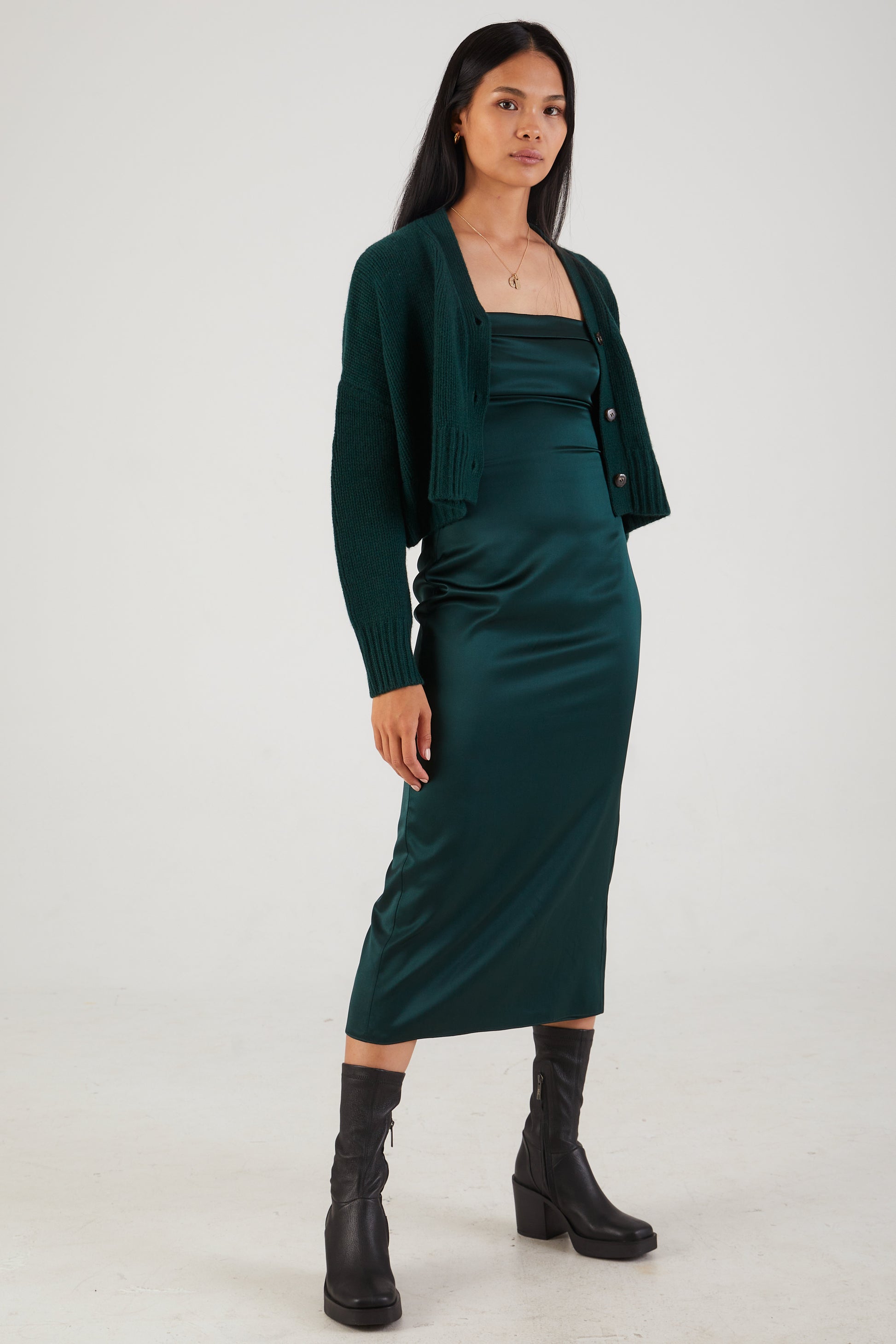 SABLYN Severine Strapless Dress in Deep Forest