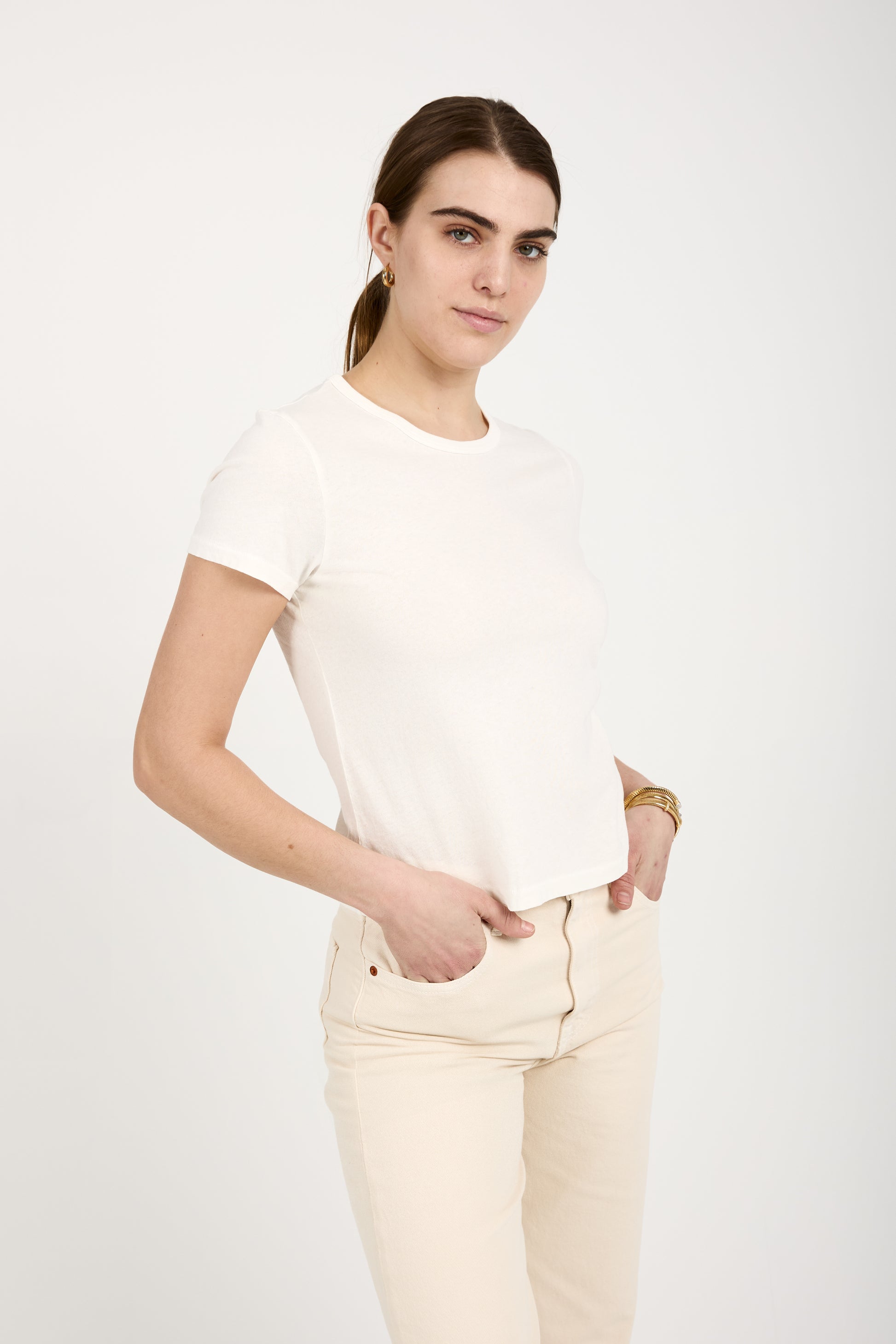 SLVRLAKE Baby Tee in Natural White