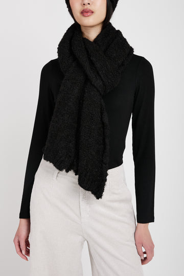 TANDEM Bouclé Scarf in Black