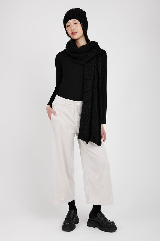 TANDEM Bouclé Scarf in Black