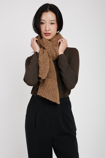 TANDEM Bouclé Scarf in Camel