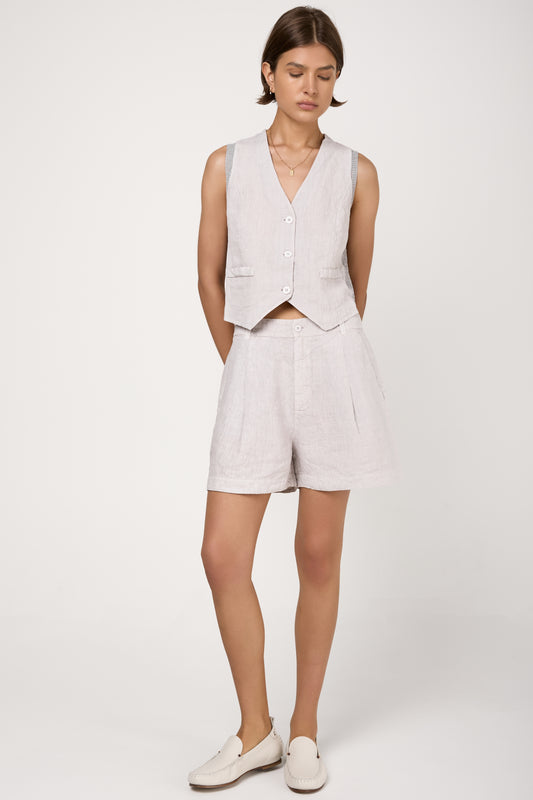 Linen Bermuda Shorts in Ice