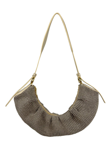 THEMOIRè Crisali Straw Shoulder Bag in Cashmere