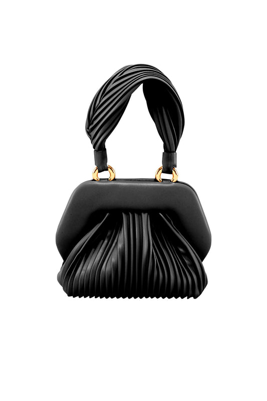 THEMOIRè Gea Plisse Bag in Black