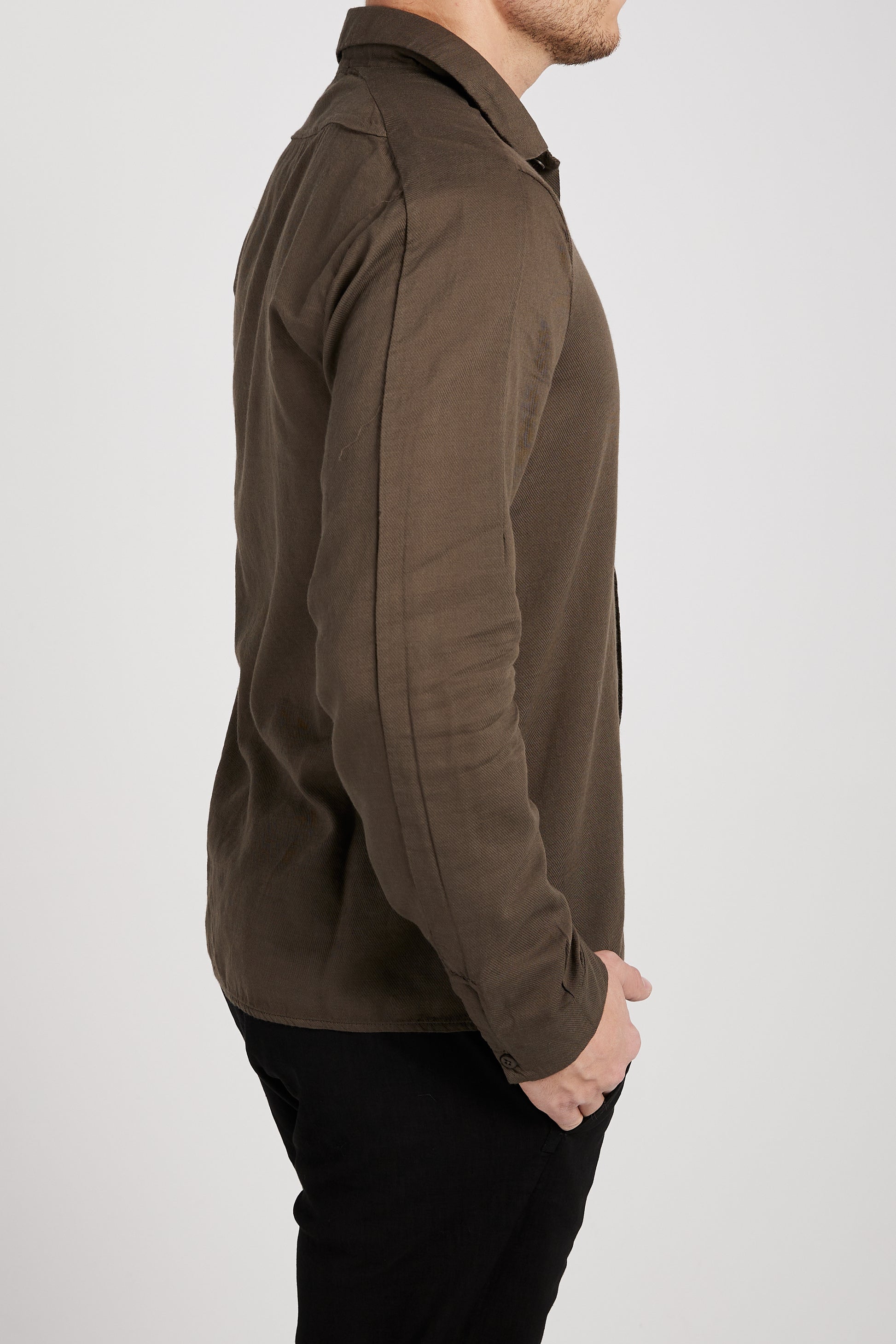 TRANSIT Button Down Shirt in Mud