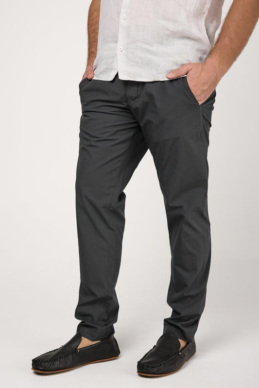 Cotton Chino Trousers in Charcoal