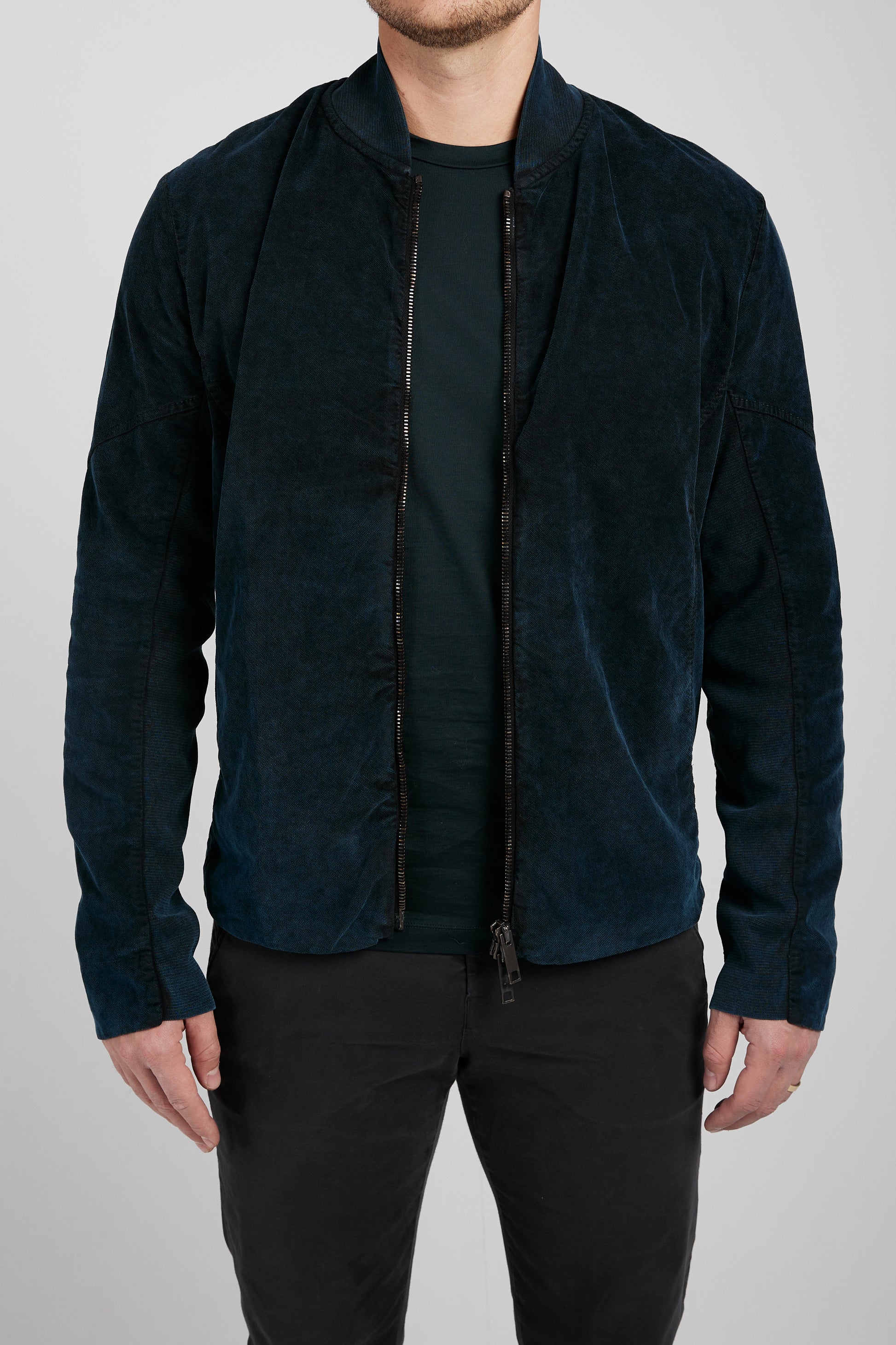 TRANSIT High Neck Zip Jacket in Forest