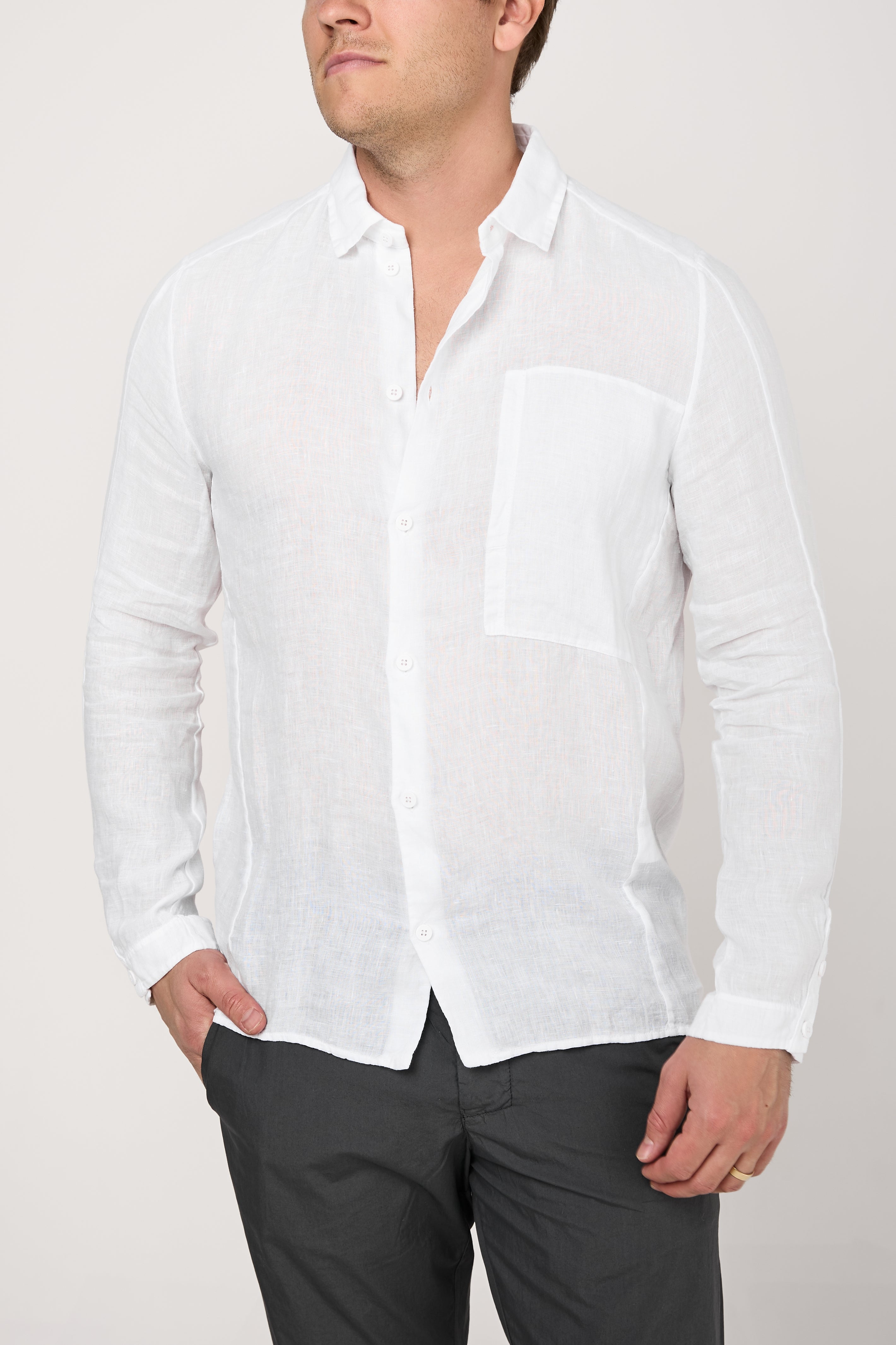 Linen Shirt in Optical White