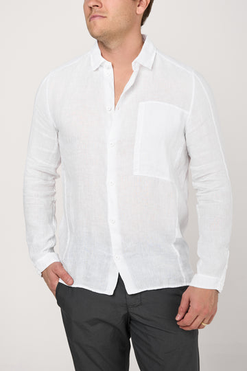 Linen Shirt in Optical White