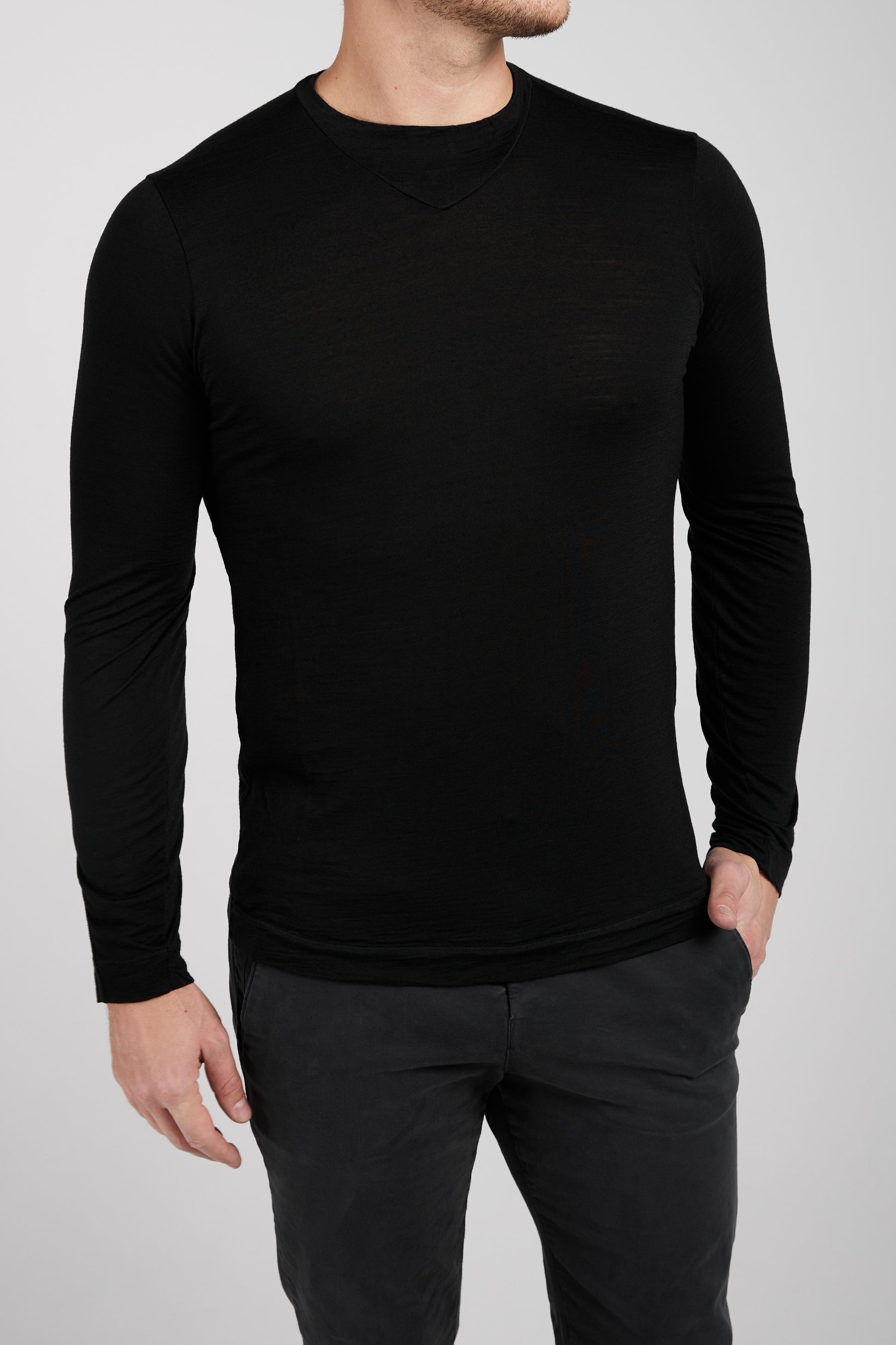 TRANSIT Long Sleeve Shirt in Black