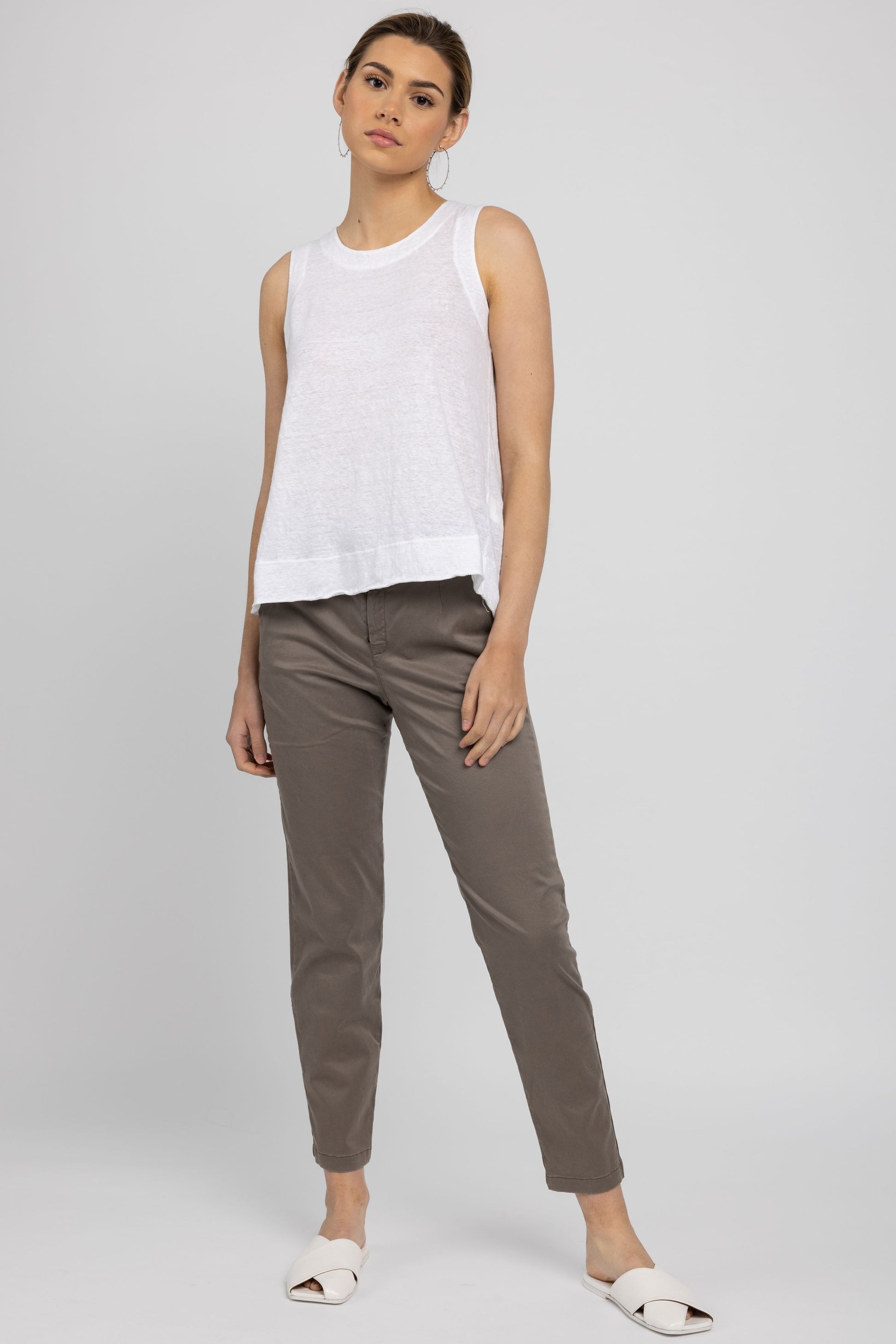 TRANSIT Relaxed Linen Tank in White