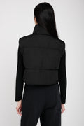 TRANSIT Reversible Padded Silk Vest in Black