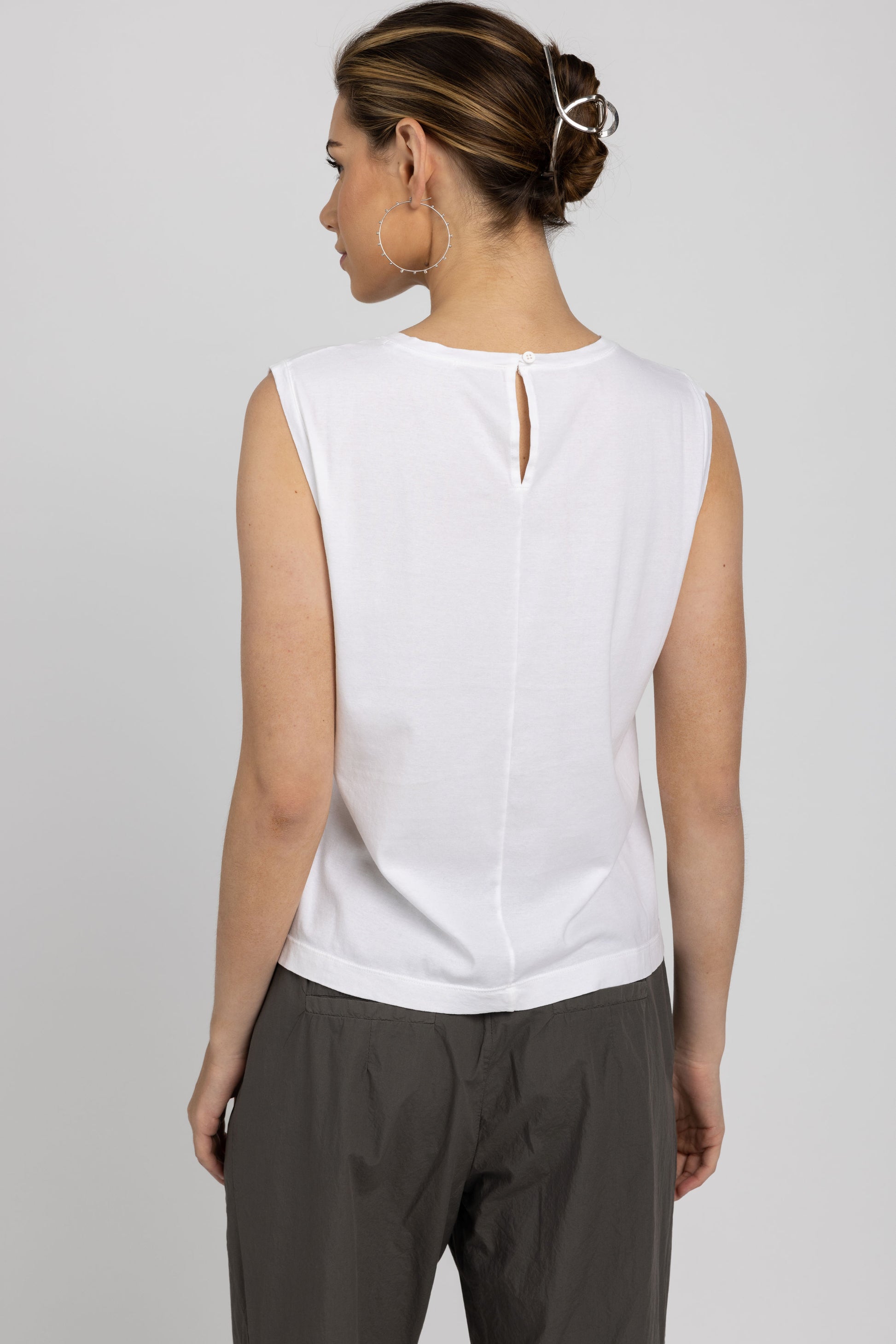 TRANSIT Round Neck Tank Top in White