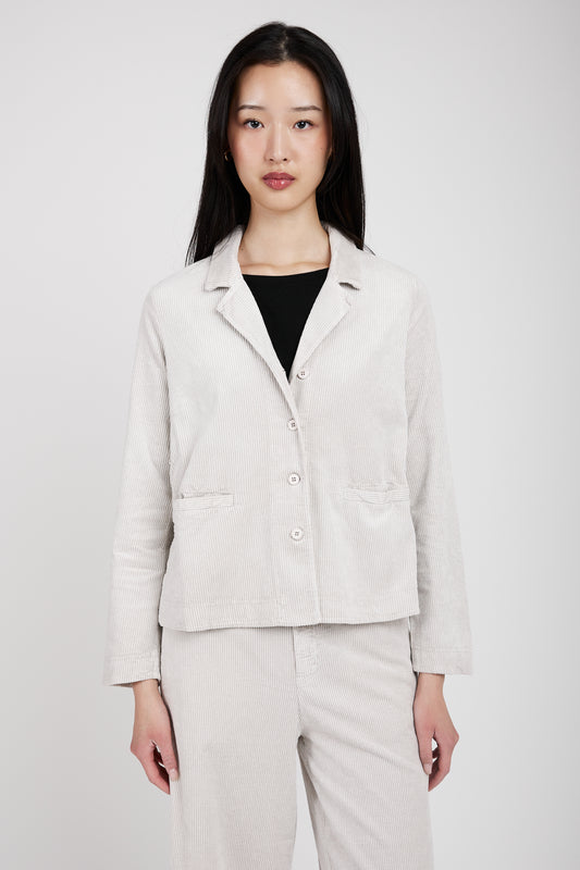TRANSIT Stretch Corduroy Blazer Jacket in Ice
