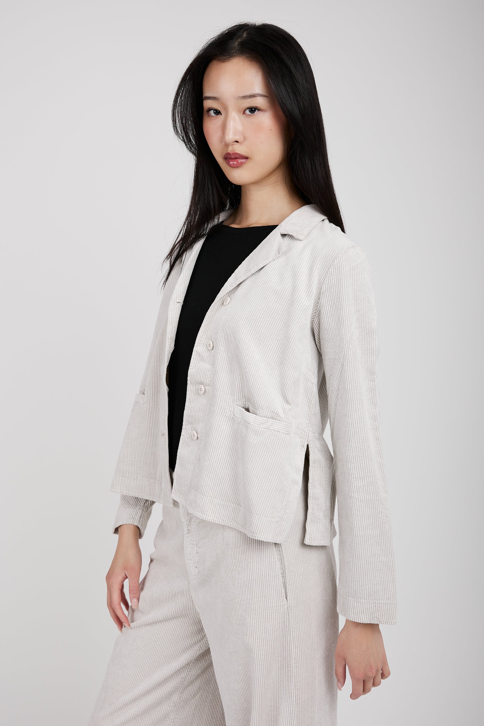 TRANSIT Stretch Corduroy Blazer Jacket in Ice