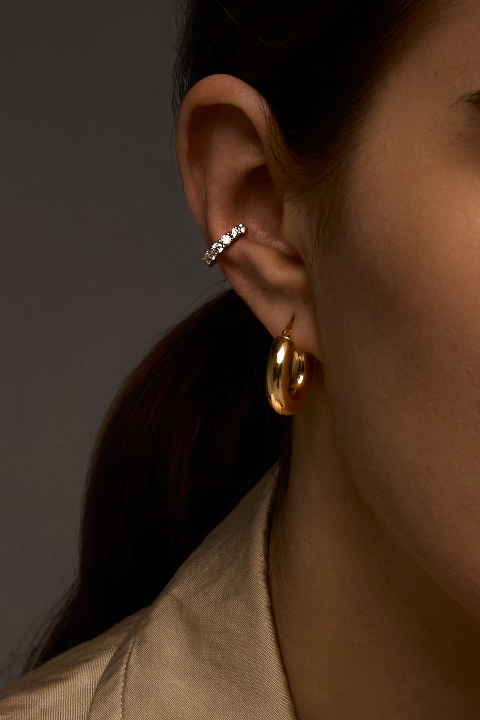 VELINA Diamond Ear Cuff in 18k Yellow Gold
