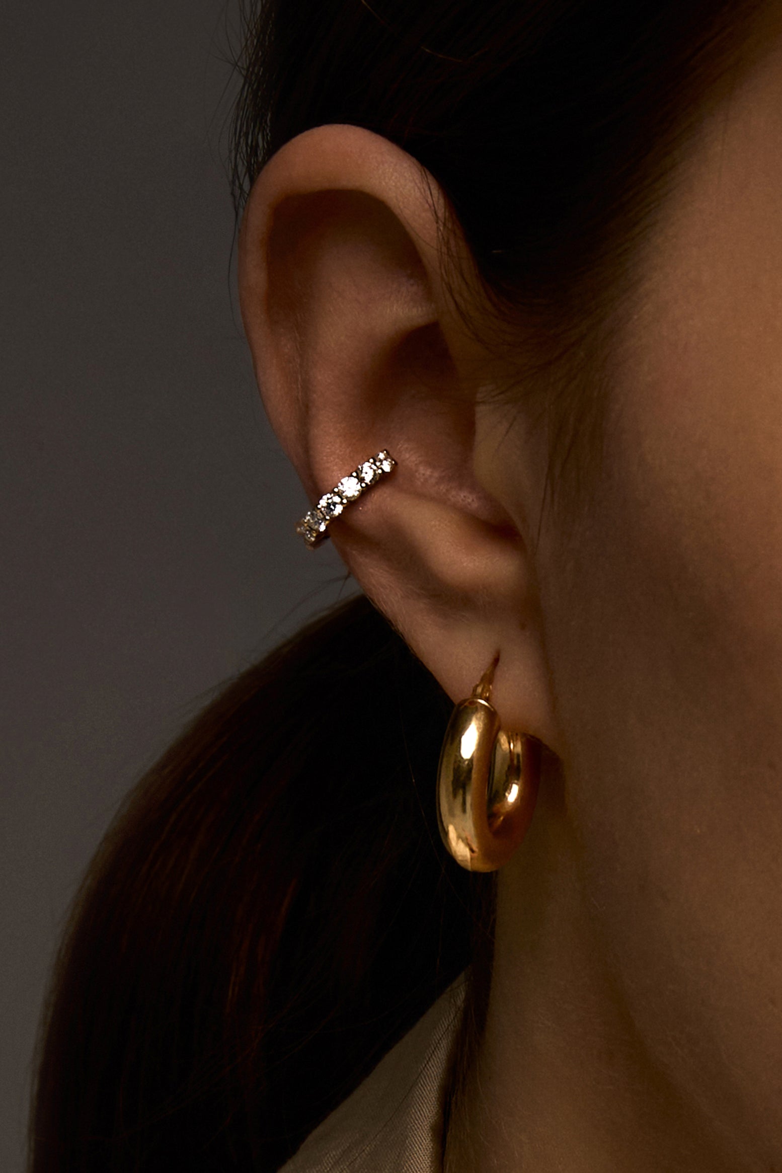 VELINA Diamond Ear Cuff in 18k Yellow Gold
