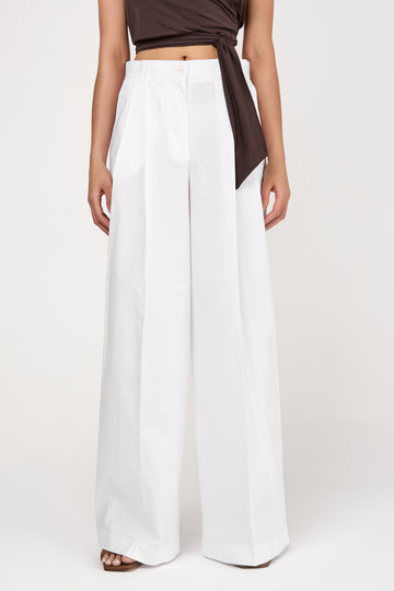 Menswear Wide Leg Pant in Off White