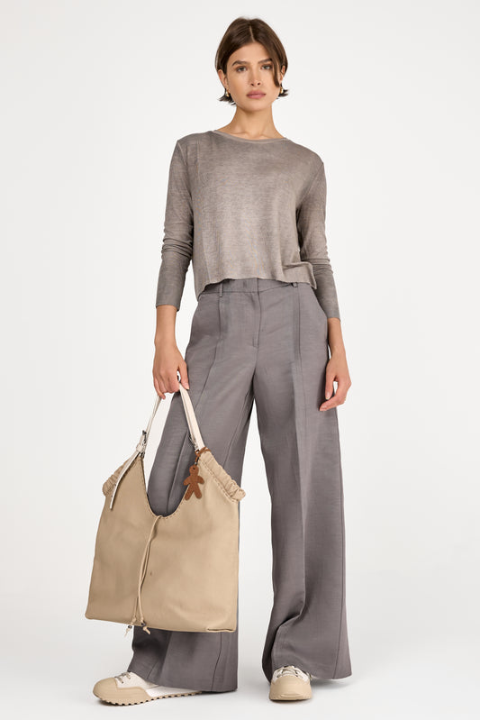 Wide Leg Pant in Grey