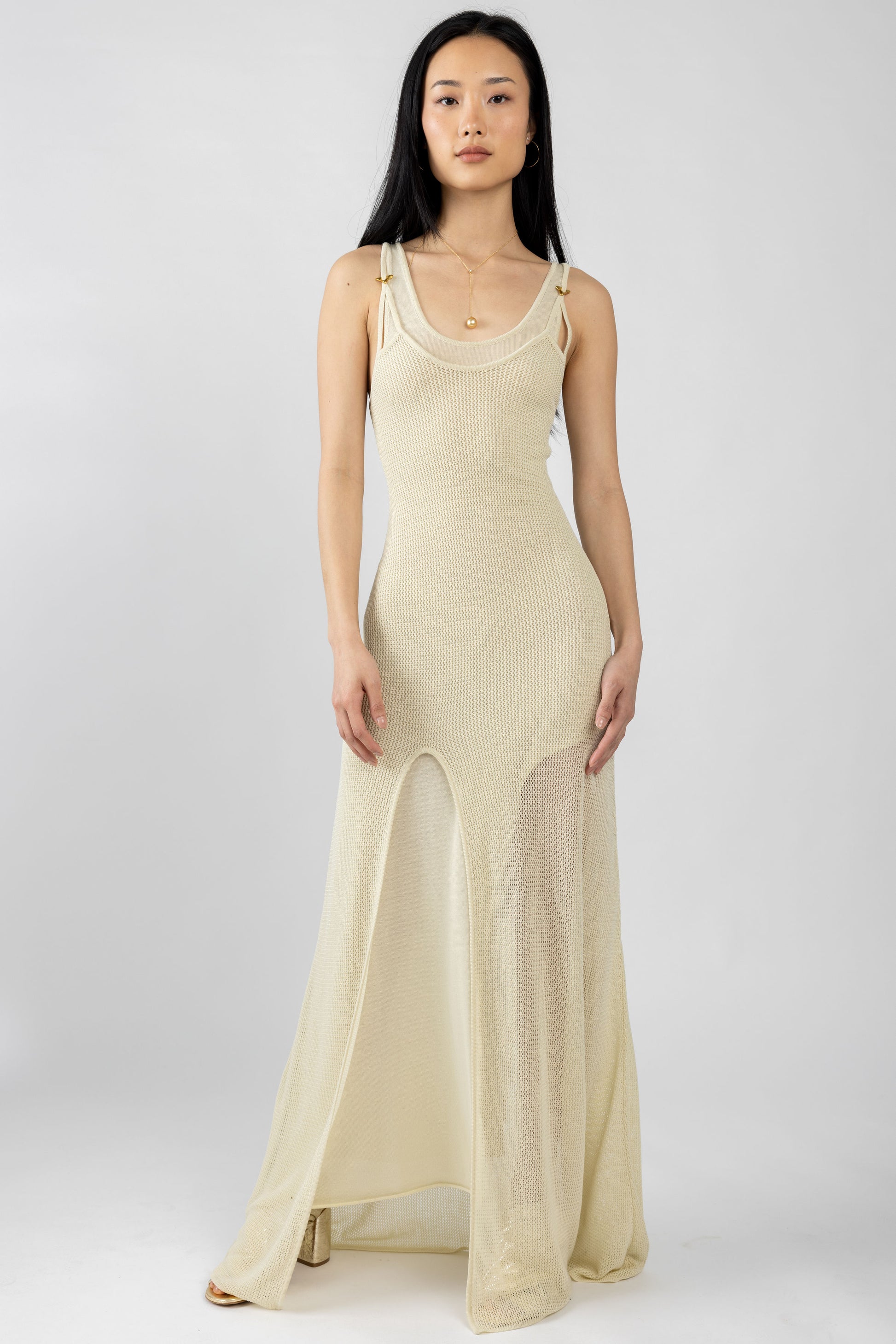 AERON Sirena Cotton Maxi Dress in Creme