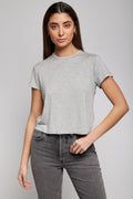 AGOLDE Adine Shrunken Tee in Grey Heather