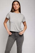 AGOLDE Adine Shrunken Tee in Grey Heather