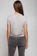 AGOLDE Adine Shrunken Tee in Grey Heather