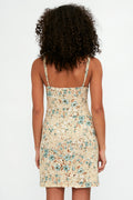 ALESSIA ZAMATTIO Dalia Silk Mini Dress in Acqua Floral Print