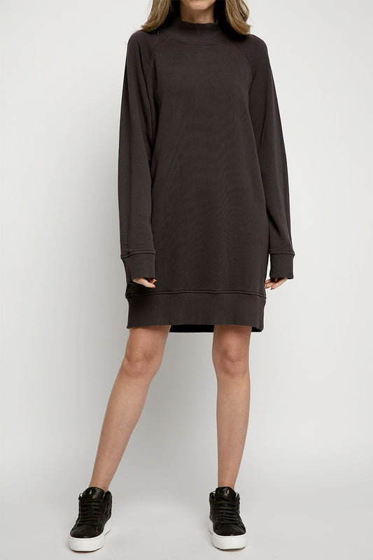 ATM Mock Neck Dress in Dusk