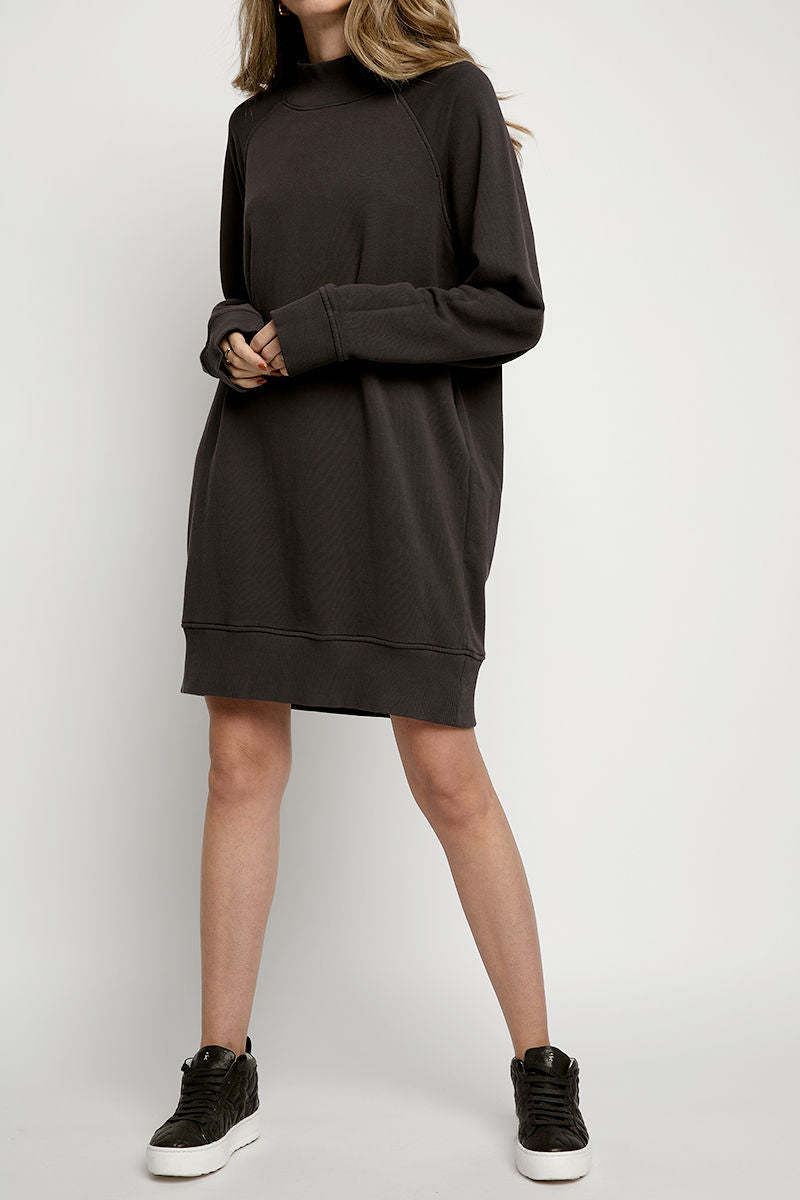 ATM Mock Neck Dress in Dusk