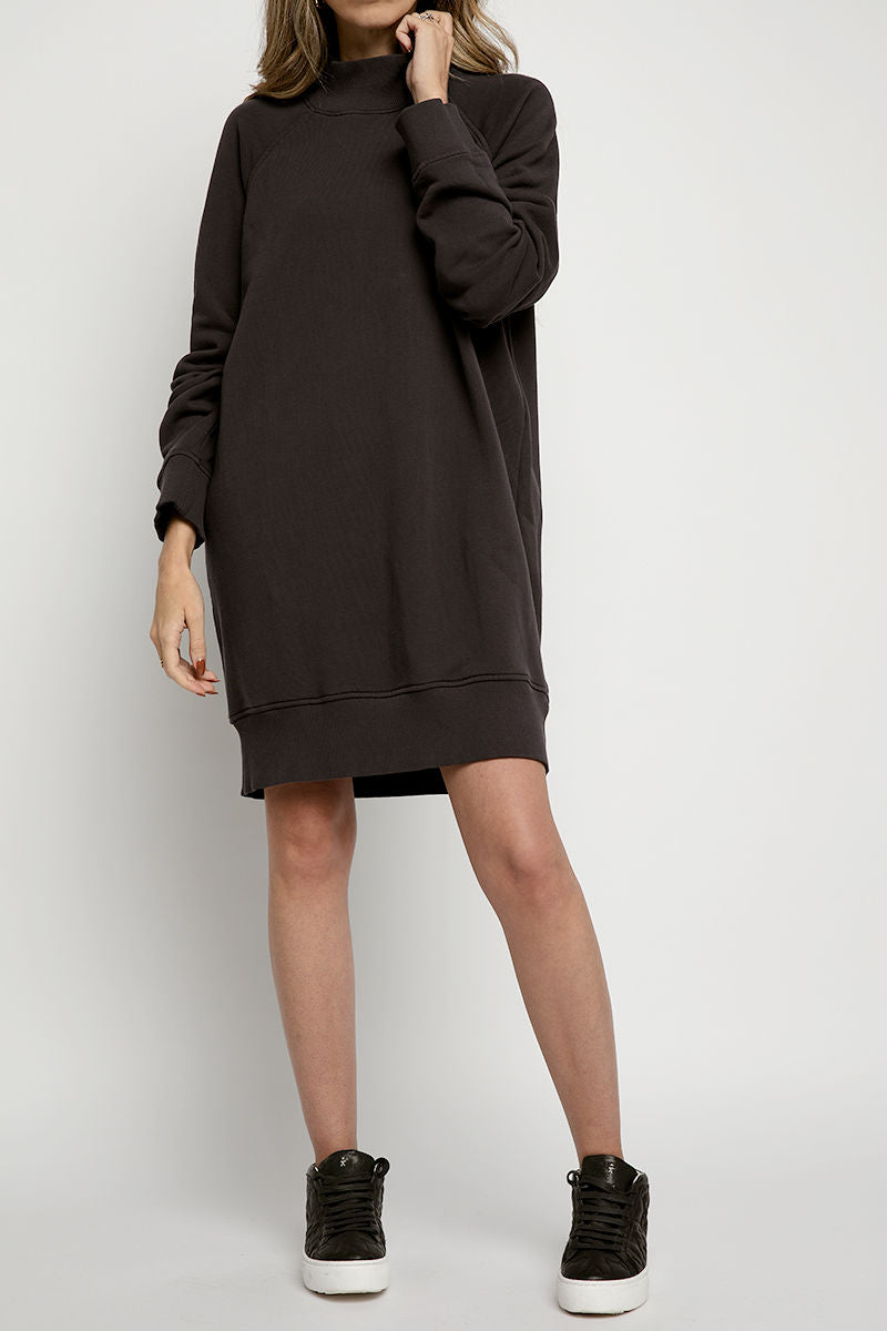 ATM Mock Neck Dress in Dusk