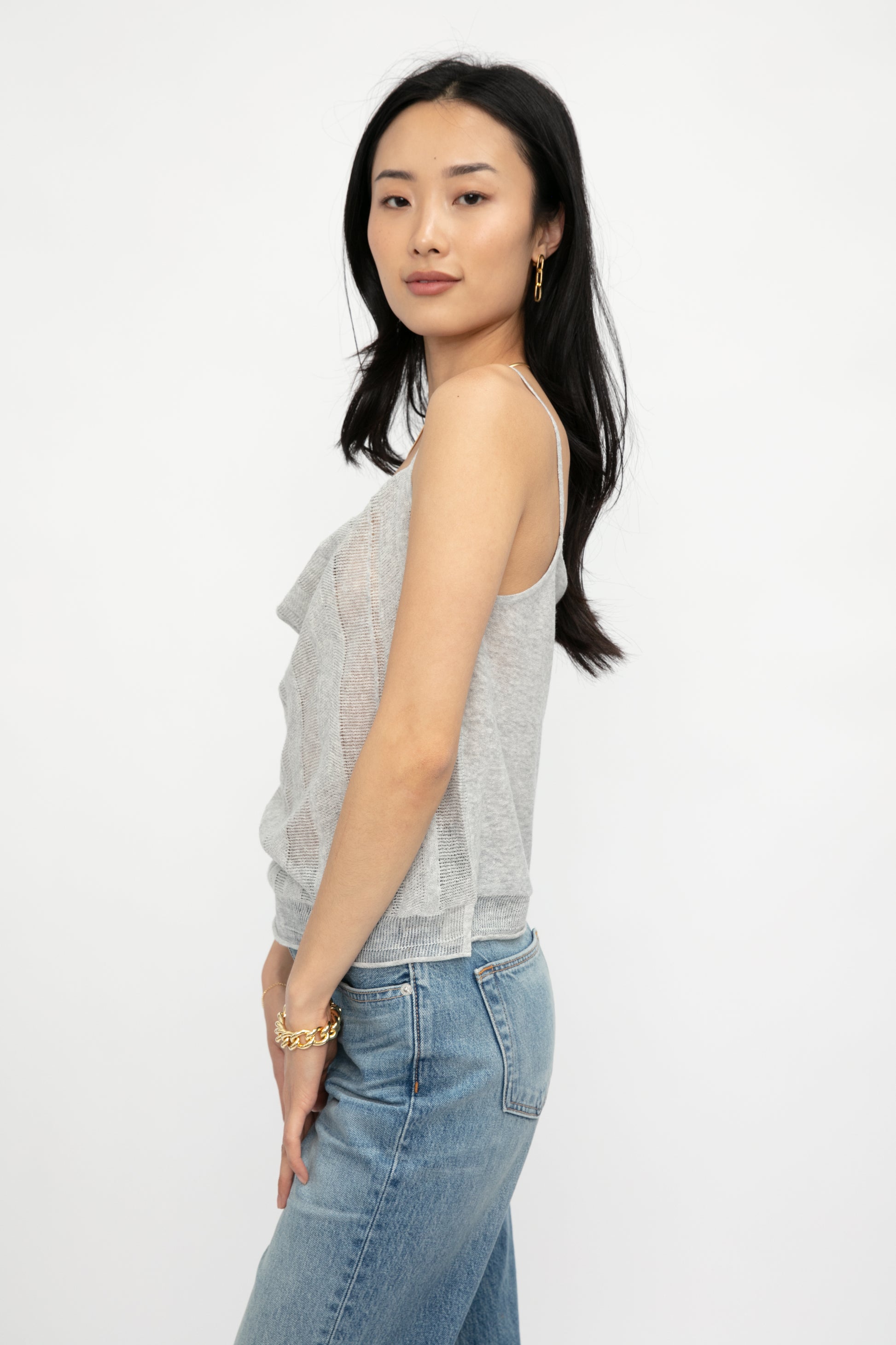 ATM Linen Cotton Camisole in Shimmer