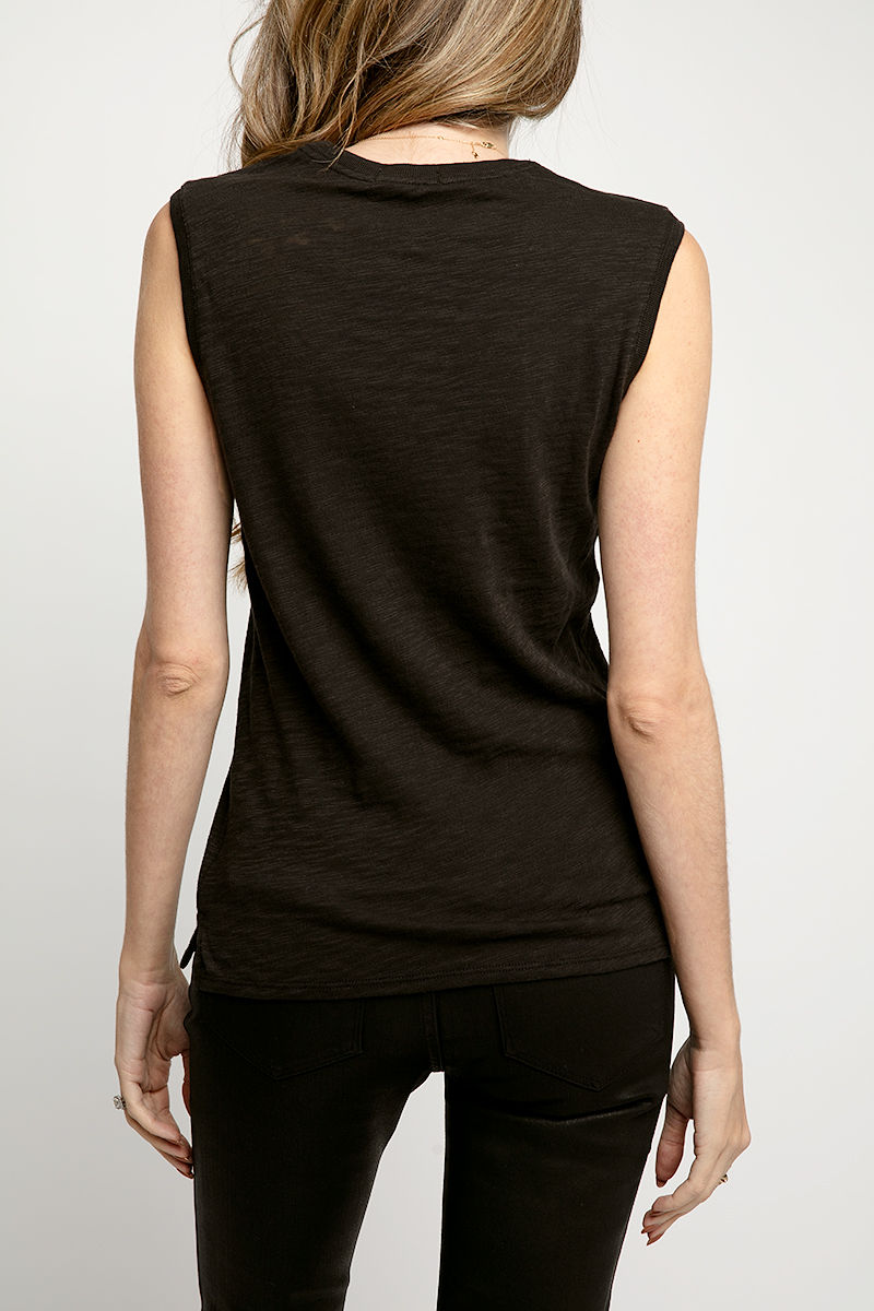 ATM Sleeveless School Boy Tee in Black