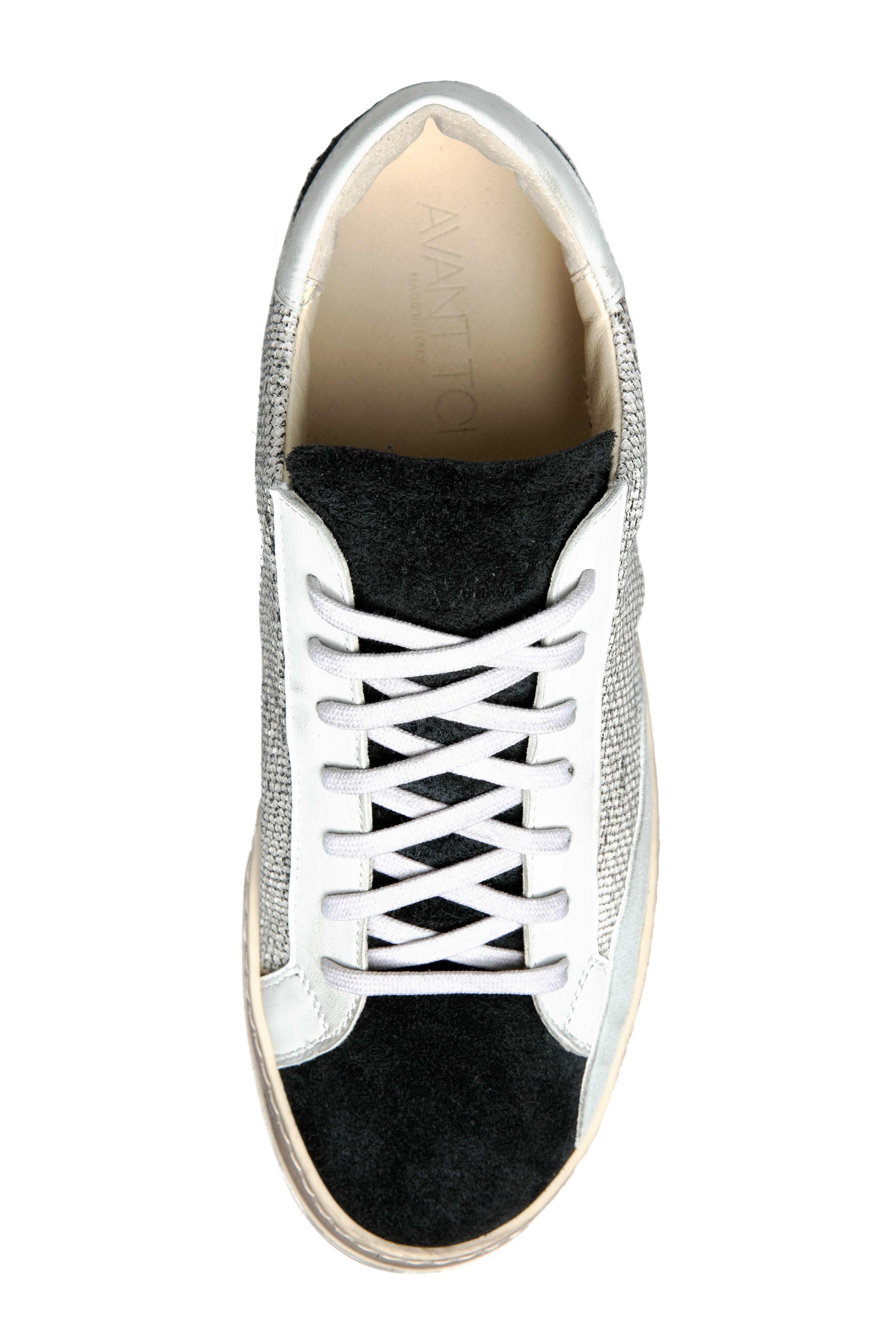 AVANT TOI Sneaker in Bianco and Lamina Nera