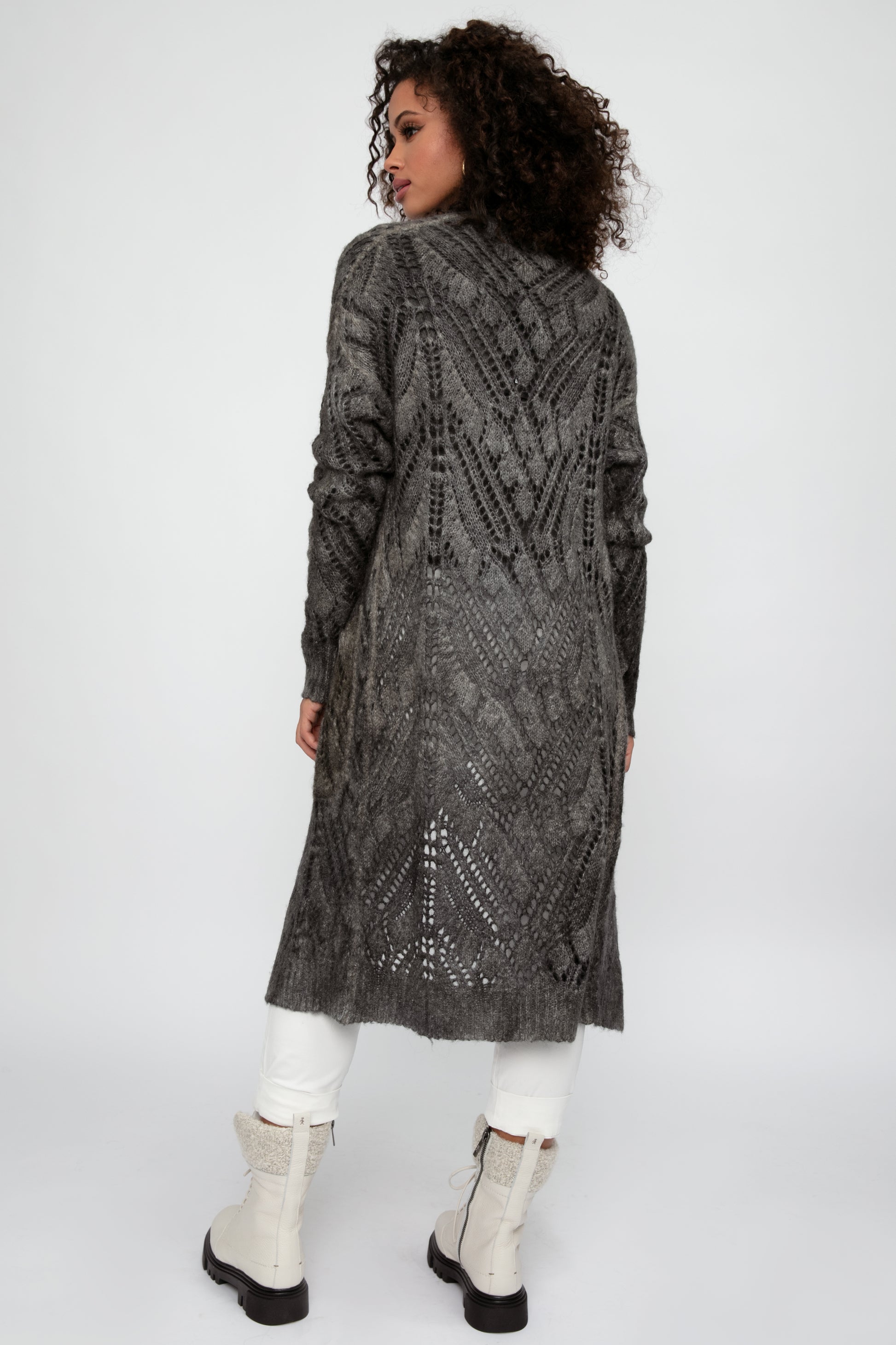AVANT TOI Alpaca Shawl Long Cardigan in Mushroom