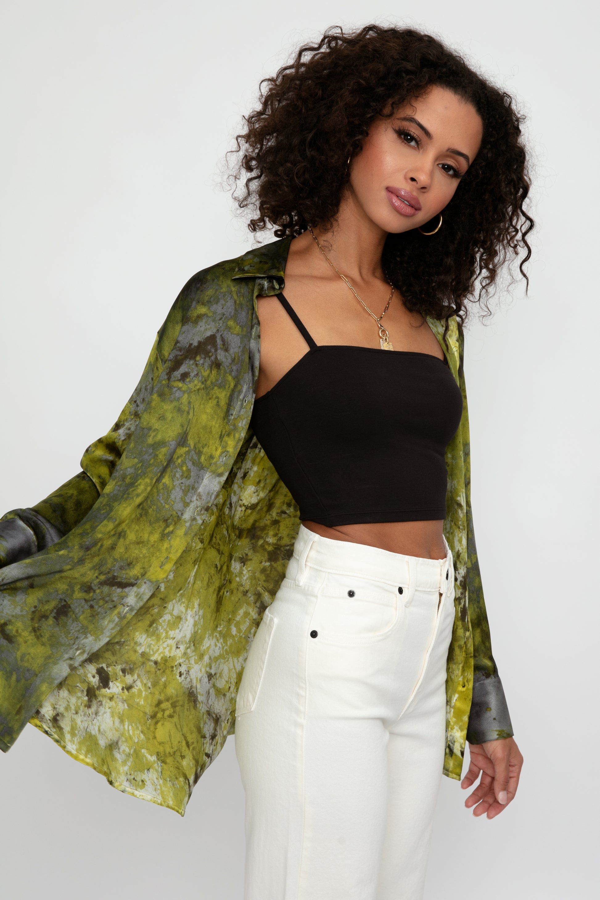 AVANT TOI Boreal Silk Shirt in Lichen