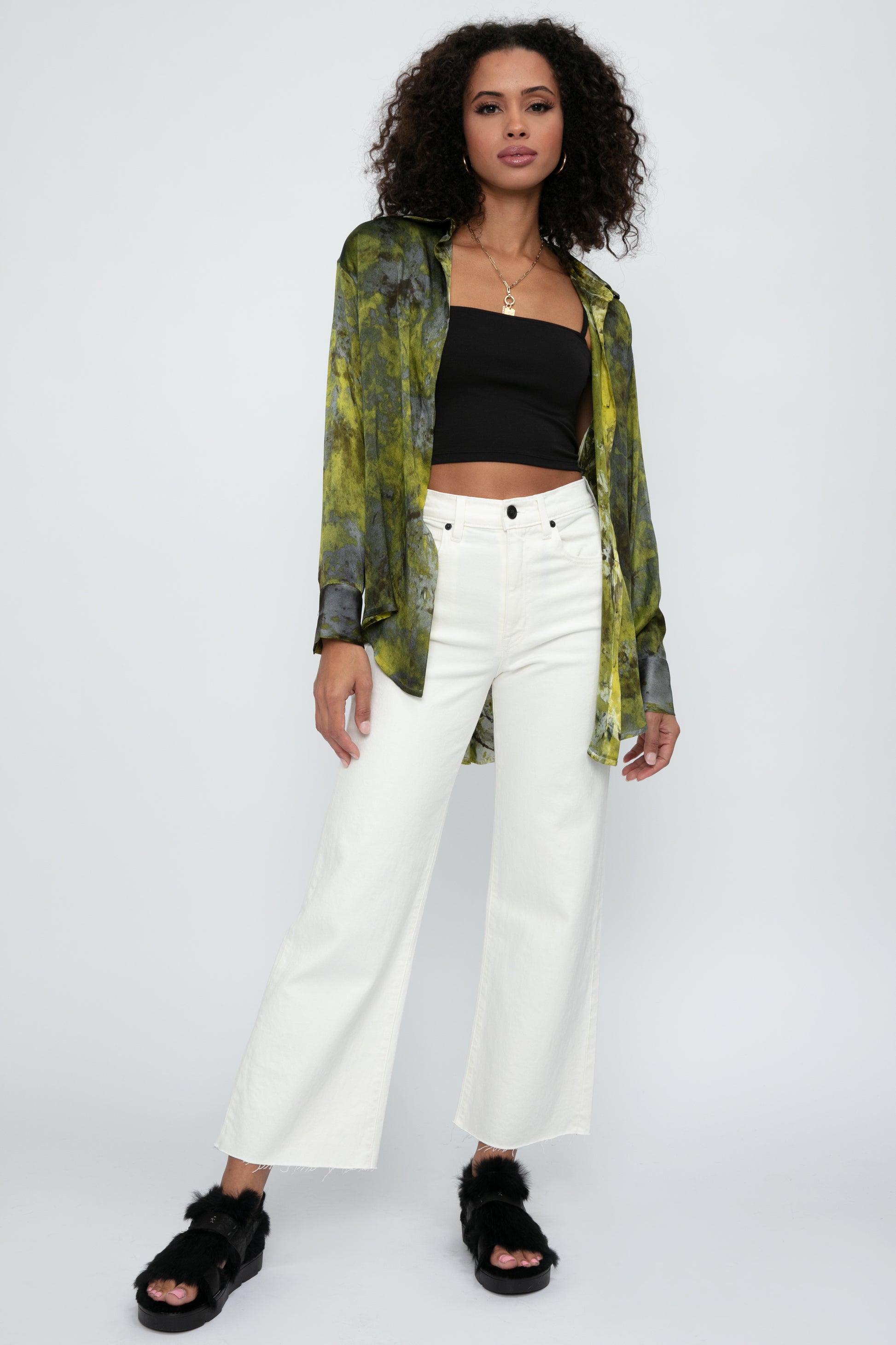 AVANT TOI Boreal Silk Shirt in Lichen