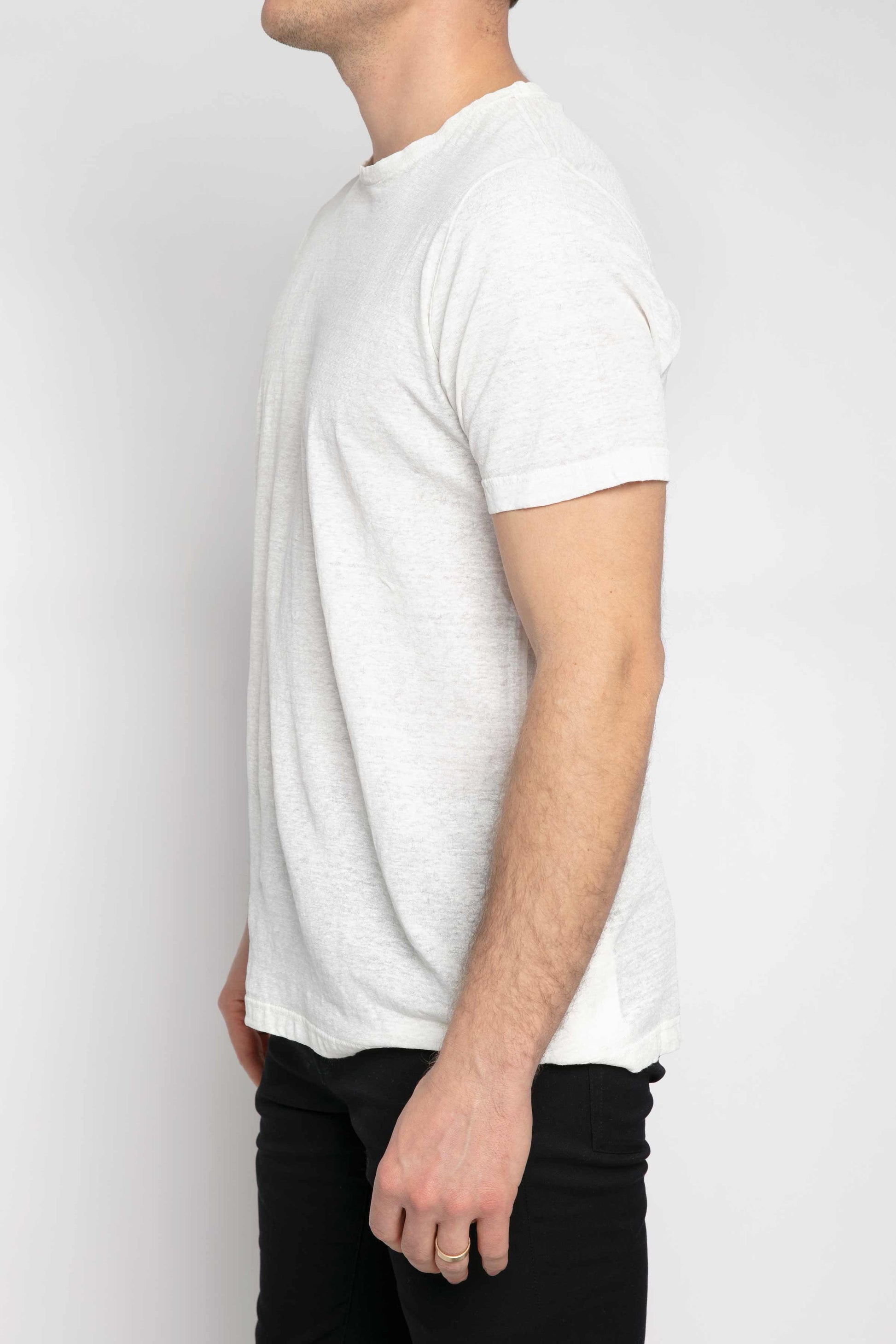 AVANT TOI Linen T-Shirt in Bianco