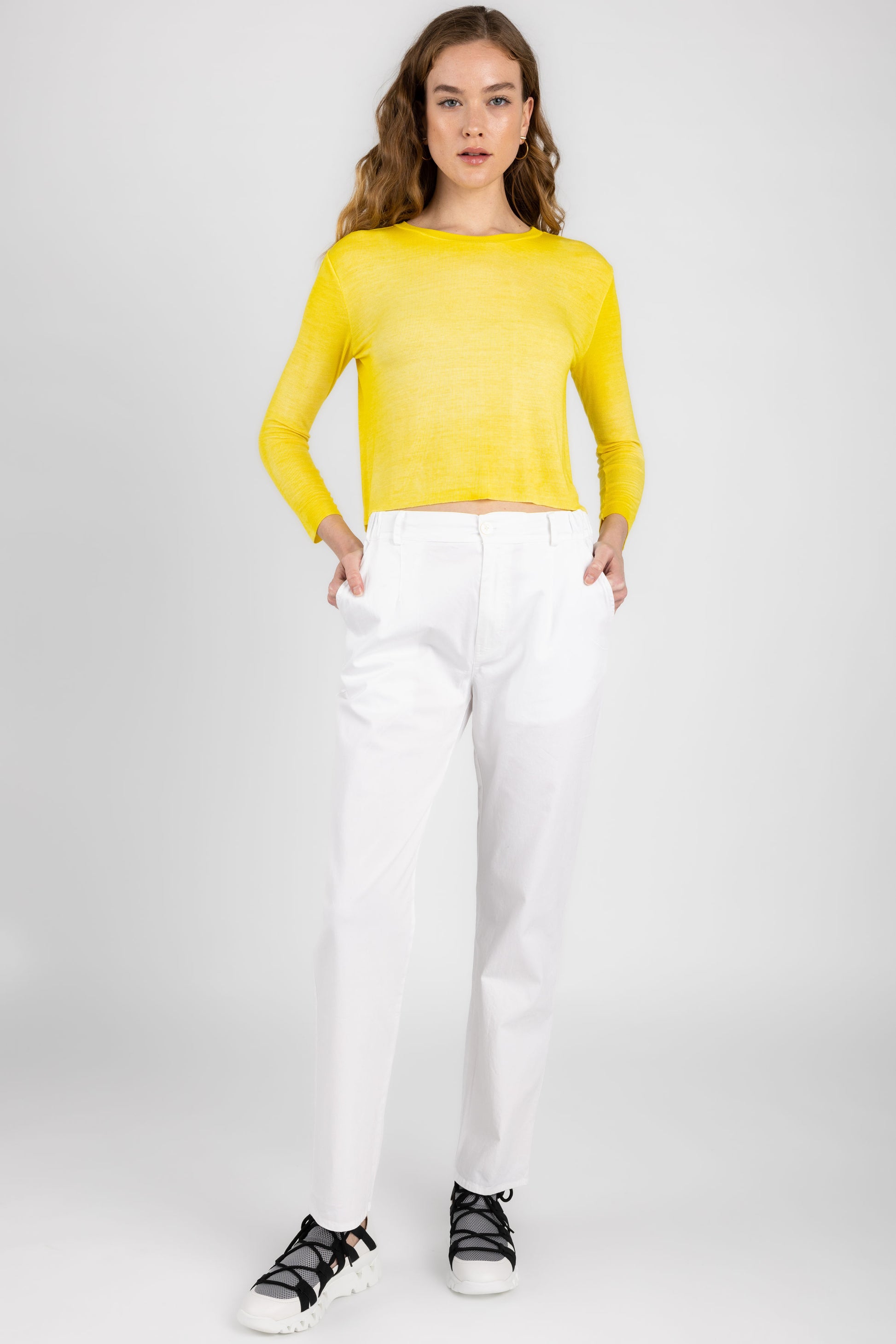 AVANT TOI Ribbed Long Sleeve Top in Curcuma