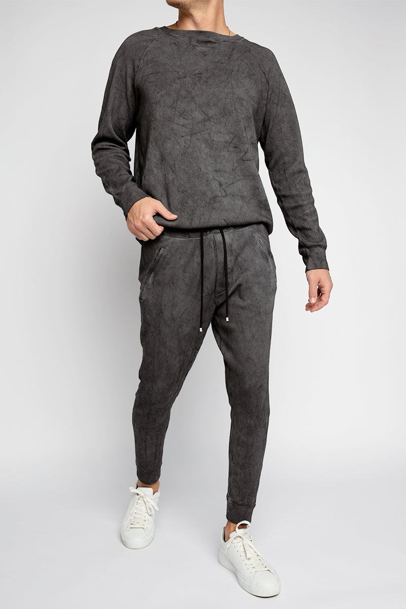 AVANT TOI Sweatpants With Dirty Effect in Charcoal