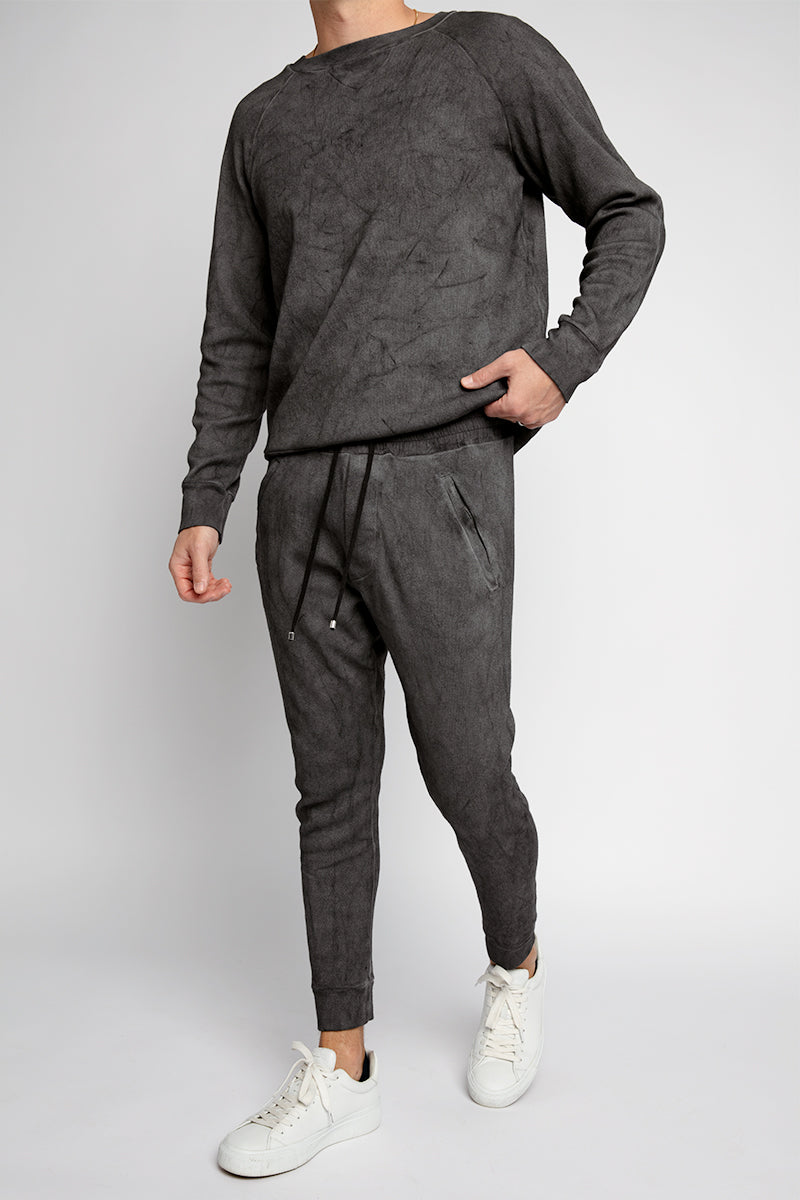AVANT TOI Sweatpants With Dirty Effect in Charcoal