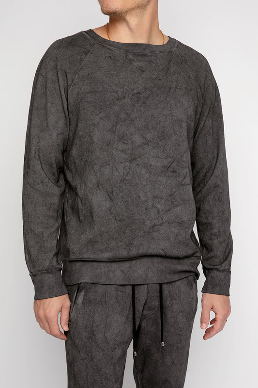 AVANT TOI Sweatshirt With Dirty Effect in Charcoal