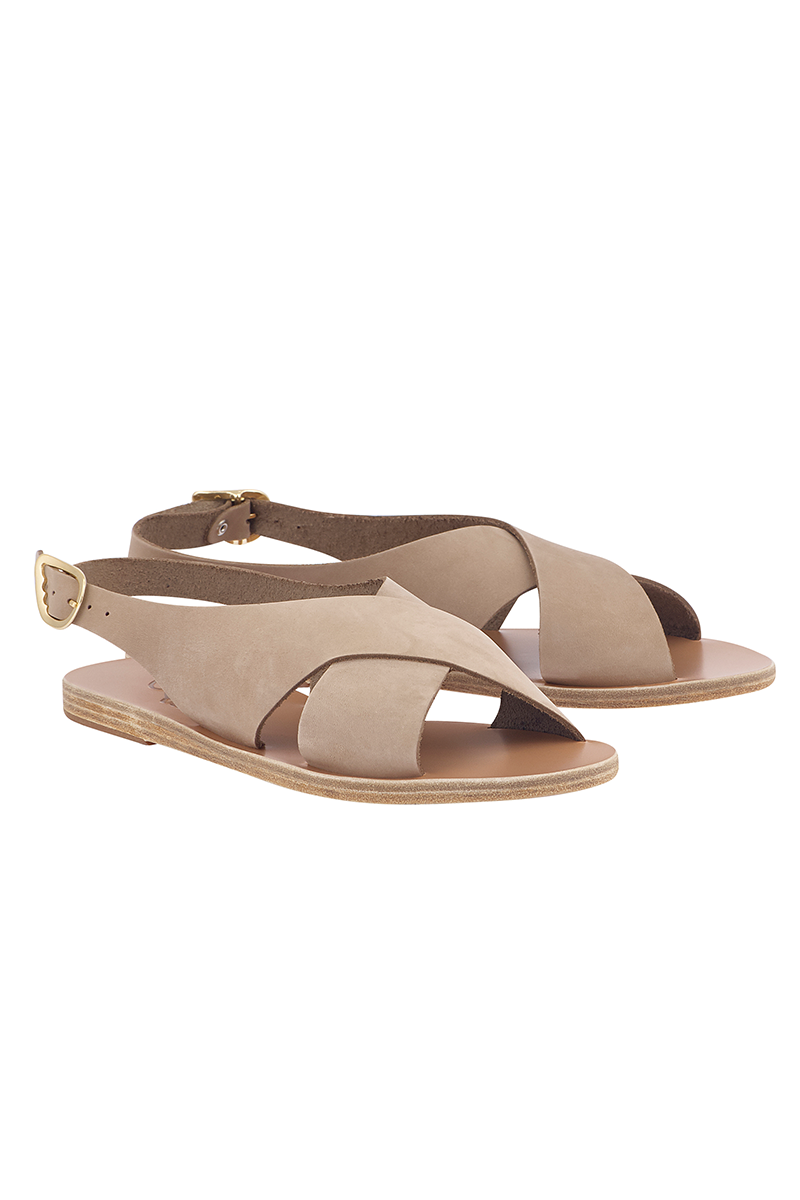 ANCIENT GREEK SANDALS Maria Nubuck Sandals in Canapa