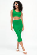 COTTON CITIZEN Capri Crop Tank in Kelly Green