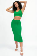 COTTON CITIZEN Capri Crop Tank in Kelly Green