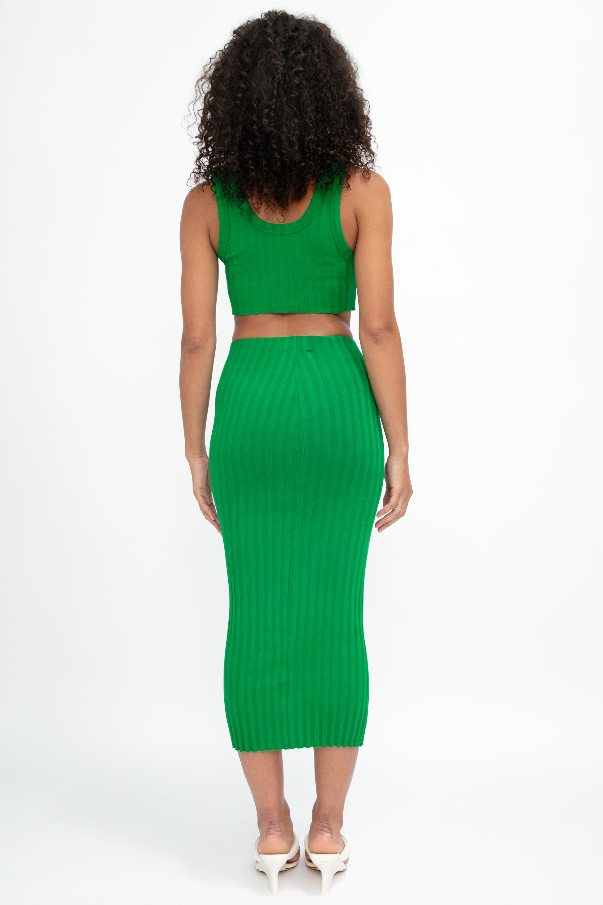 COTTON CITIZEN Capri Crop Tank in Kelly Green