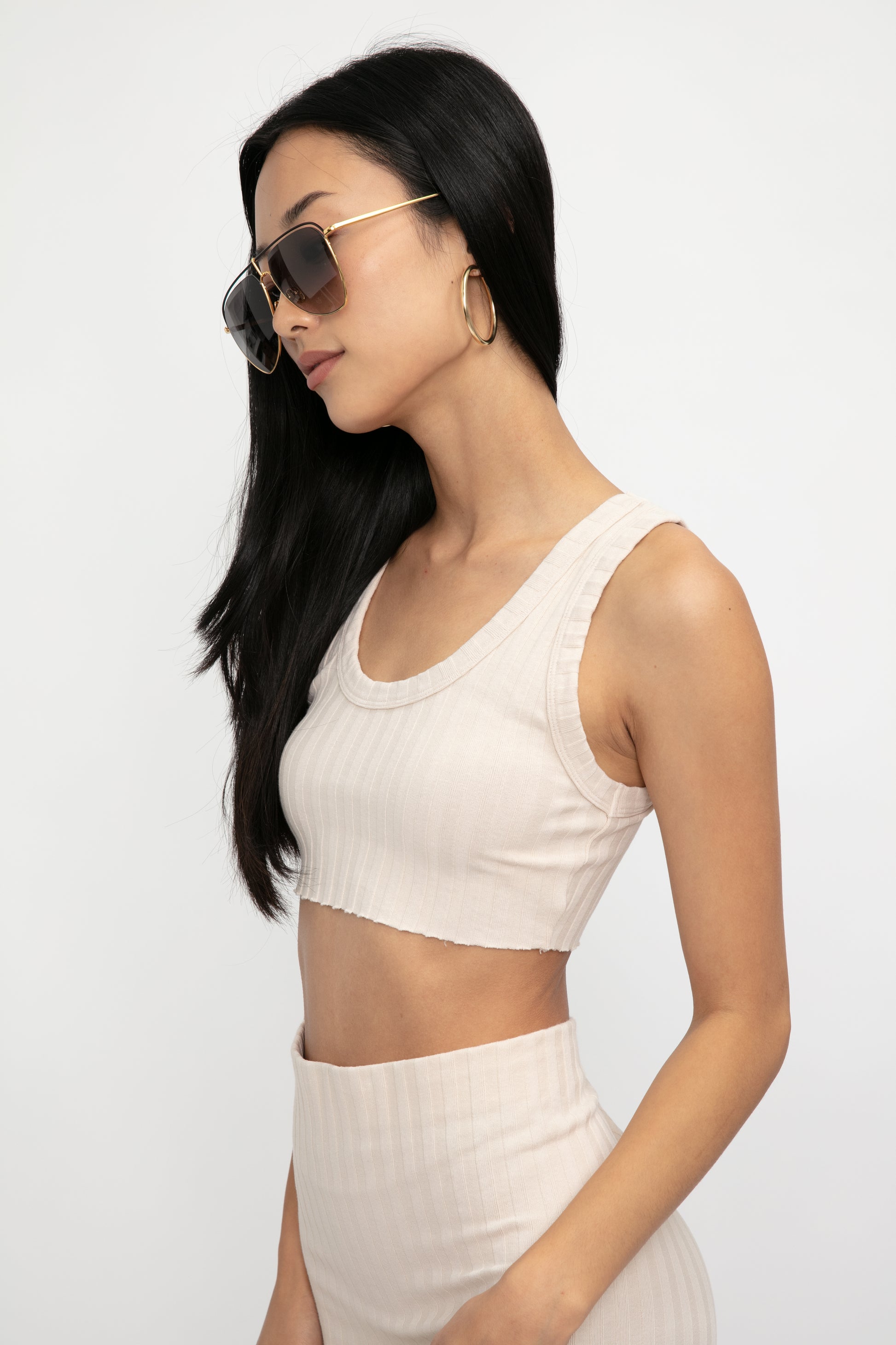 COTTON CITIZEN Capri Crop Tank in Oatmeal