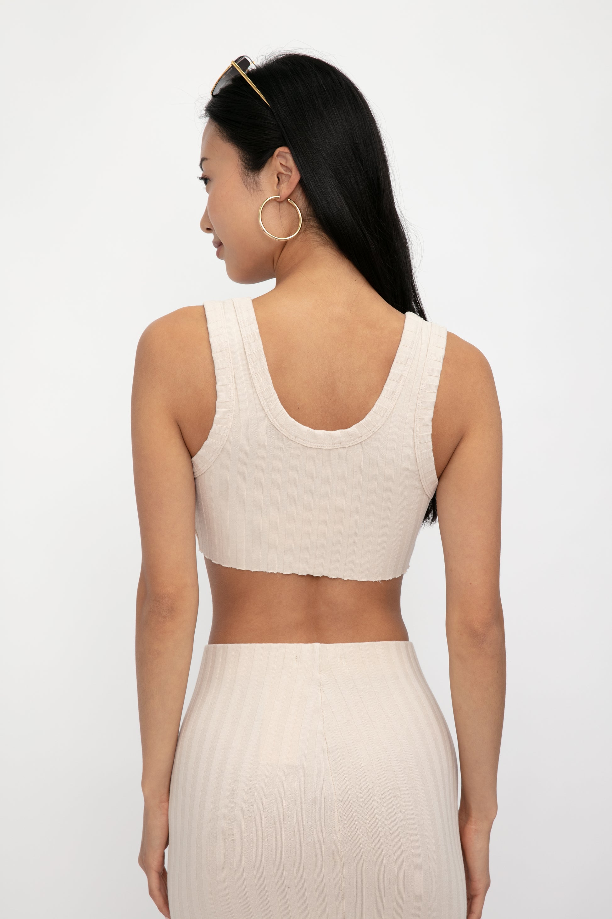 COTTON CITIZEN Capri Crop Tank in Oatmeal