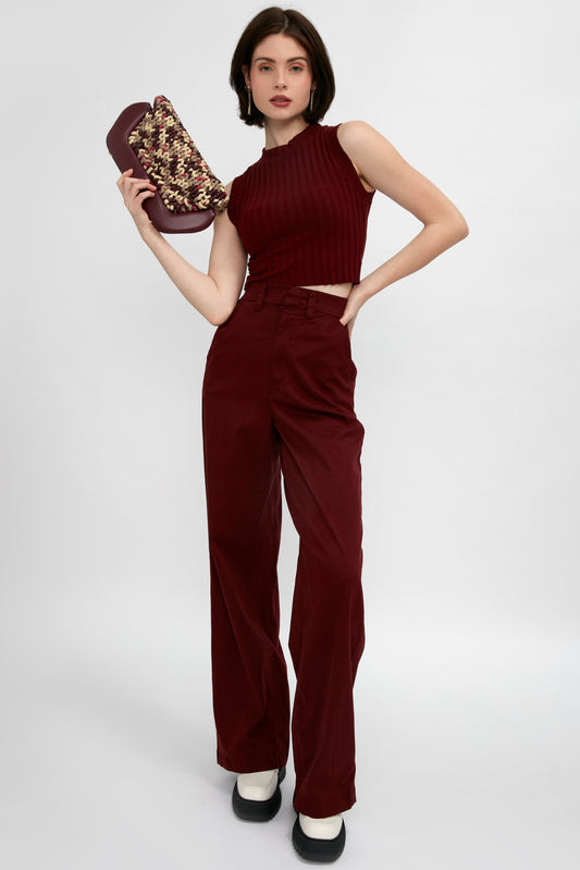COTTON CITIZEN London Relaxed Pant in Wine