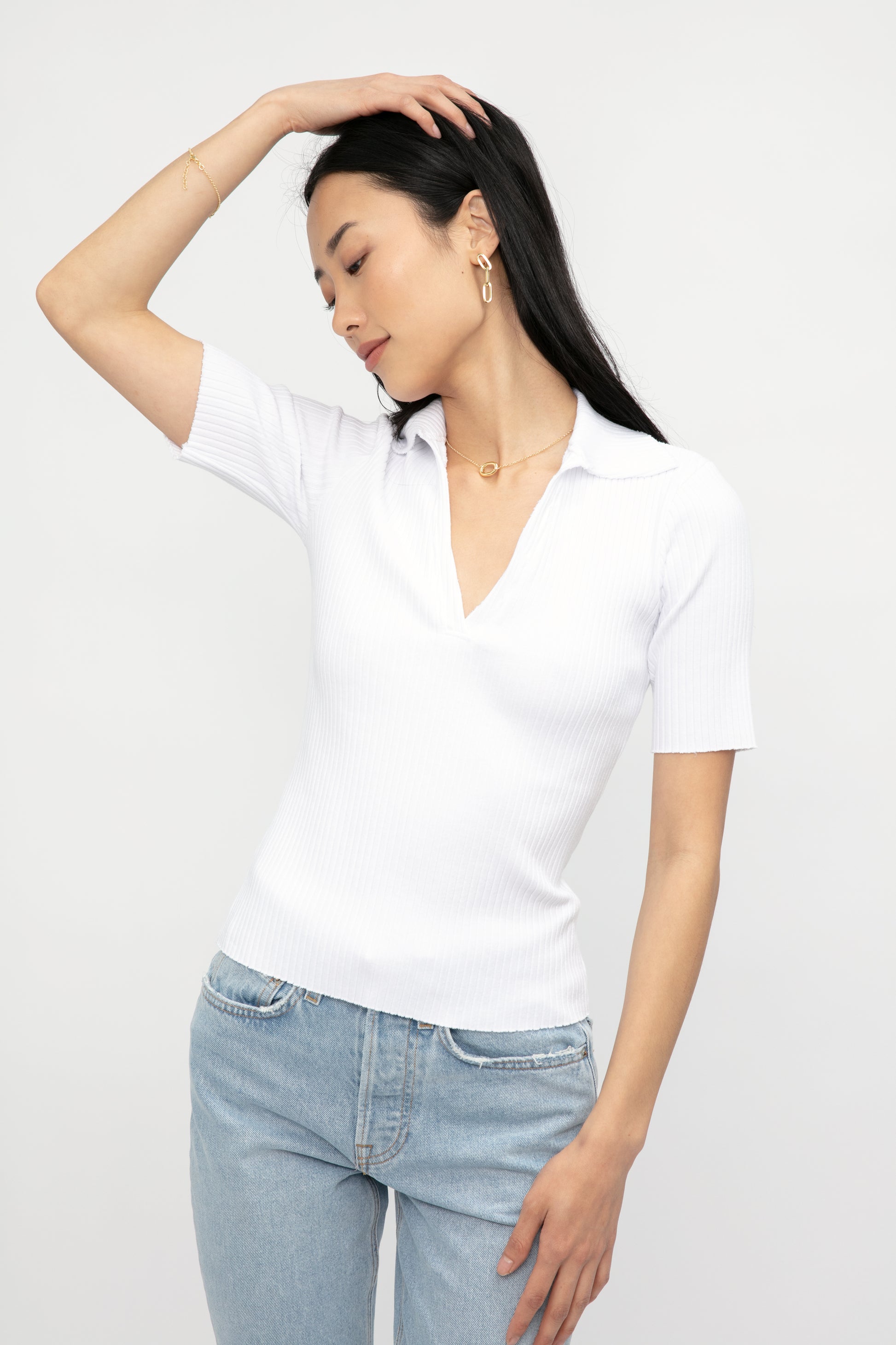 COTTON CITIZEN Ibiza Short Sleeve Polo in White
